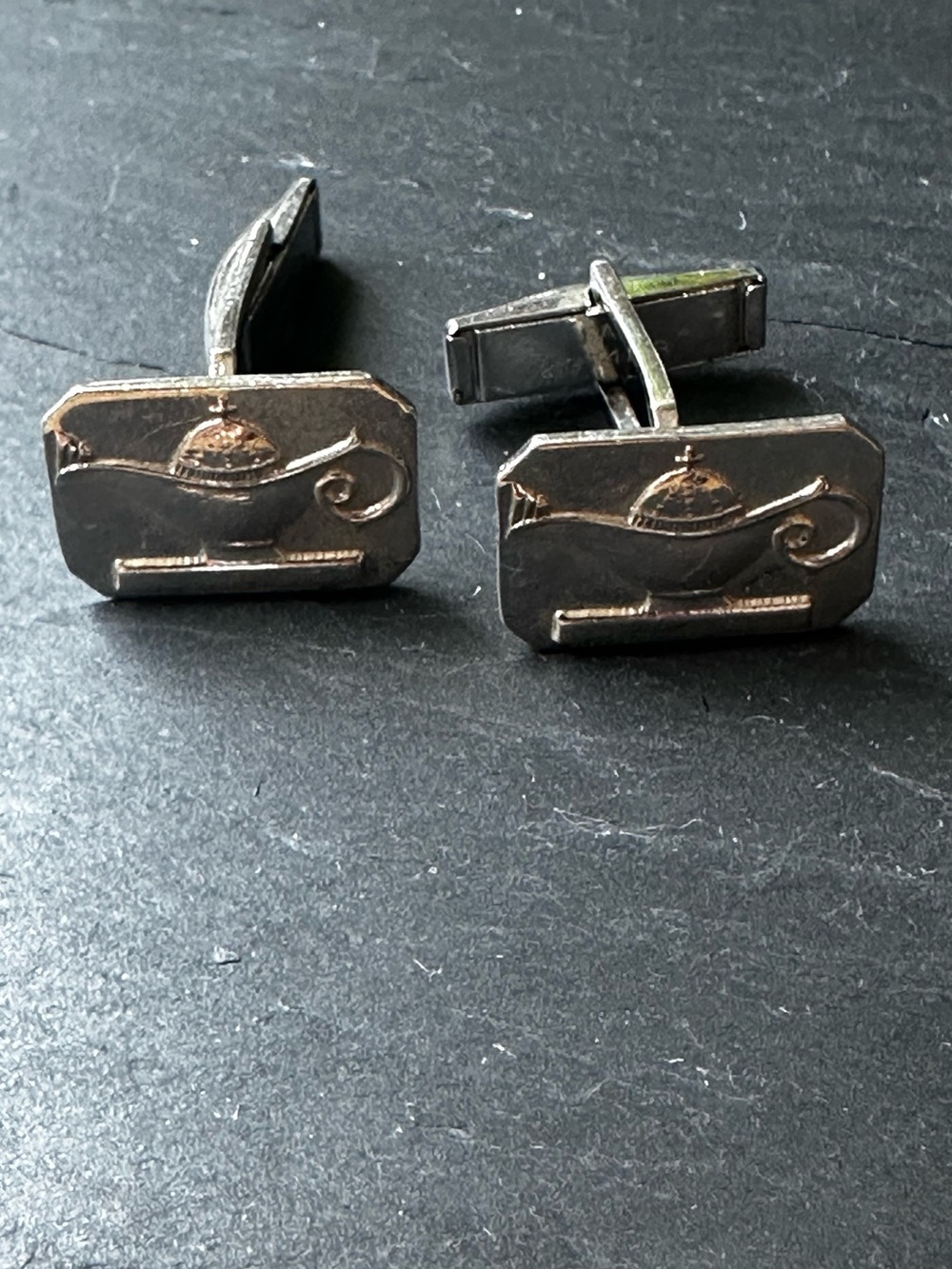 Vintage Magic Lamp Cufflinks Mid Century Novelty Mens Accessories